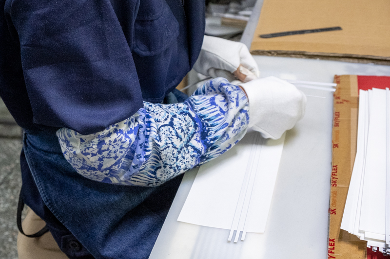 模様をつけるためのシート自体も同じ場所でつくられていた