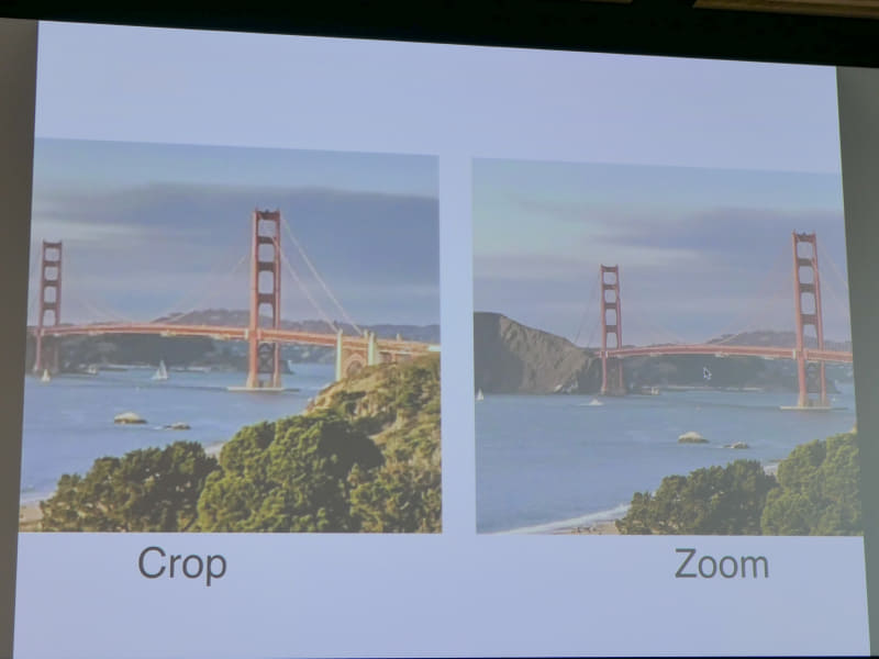 単なるクロップよりも超解像ズームの方が高画質になる。