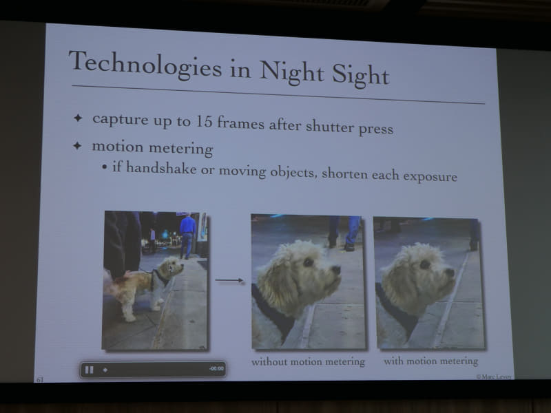 動く被写体があっても露光時間を変動させることで被写体ブレがなく夜景撮影が可能。