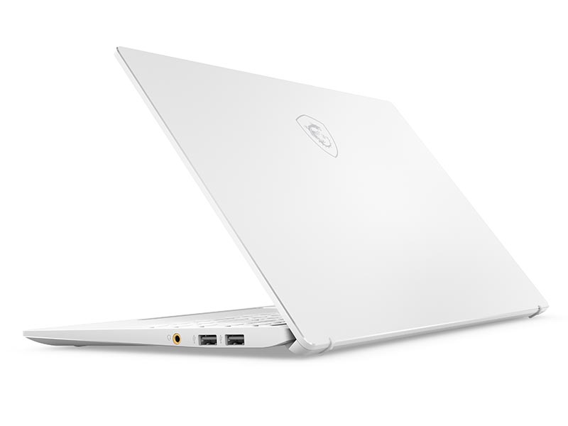 Prestige 14。オフホワイトのスリムなボディが特徴だ。