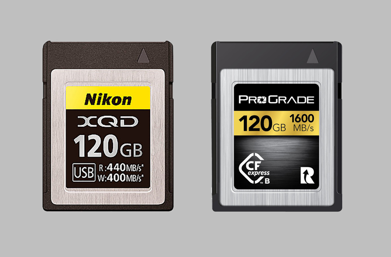 XQD（左）、CFexpress Type B（右）