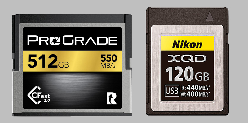 CFast 2.0カードとXQDカード