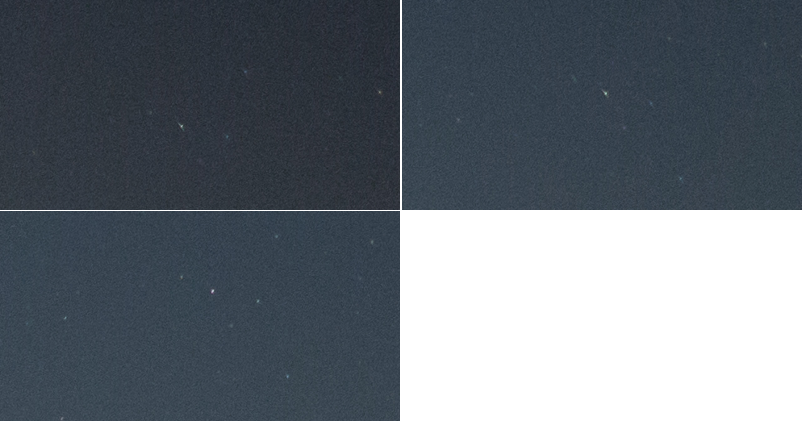 F0.95（左上）、F1.4（右上）、F2（左下）