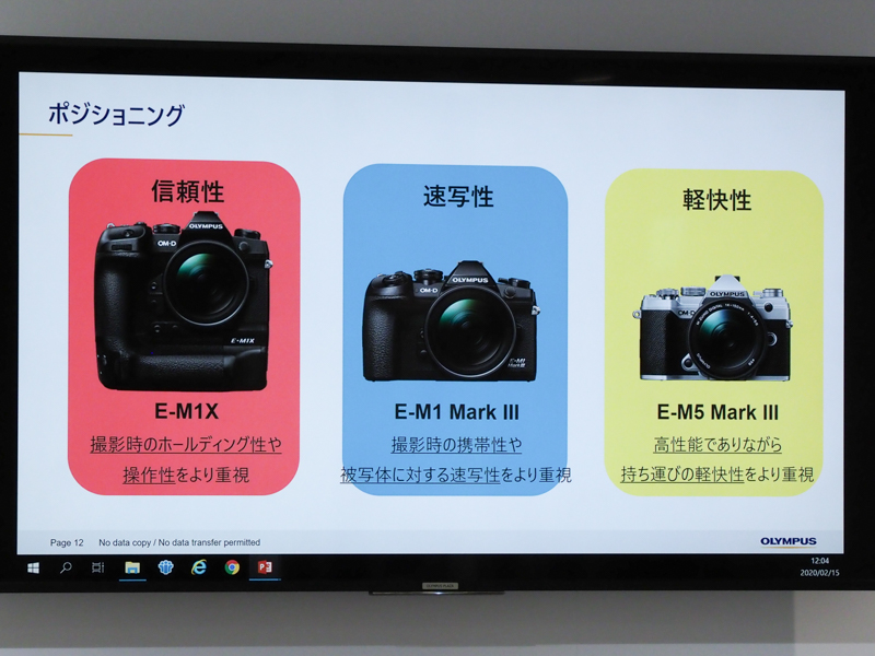 OM-Dのうち、上位モデル3機種の棲み分け。