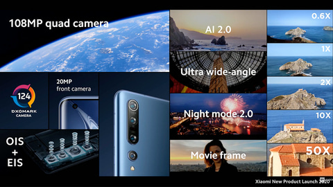 Xiaomi、1億800万画素カメラ搭載の5Gスマホ「Mi 10」海外発表