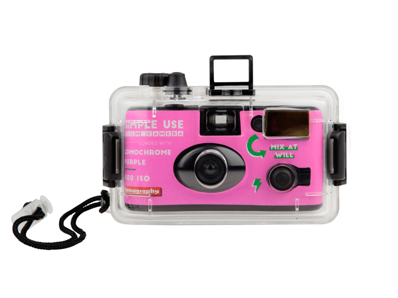 Analogue Aqua - Simple Use Reloadable Camera & Underwater Case LomoChrome Purple