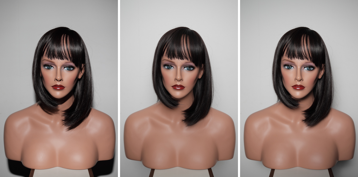 直当て（左）、バウンス（中）、拡散（右）