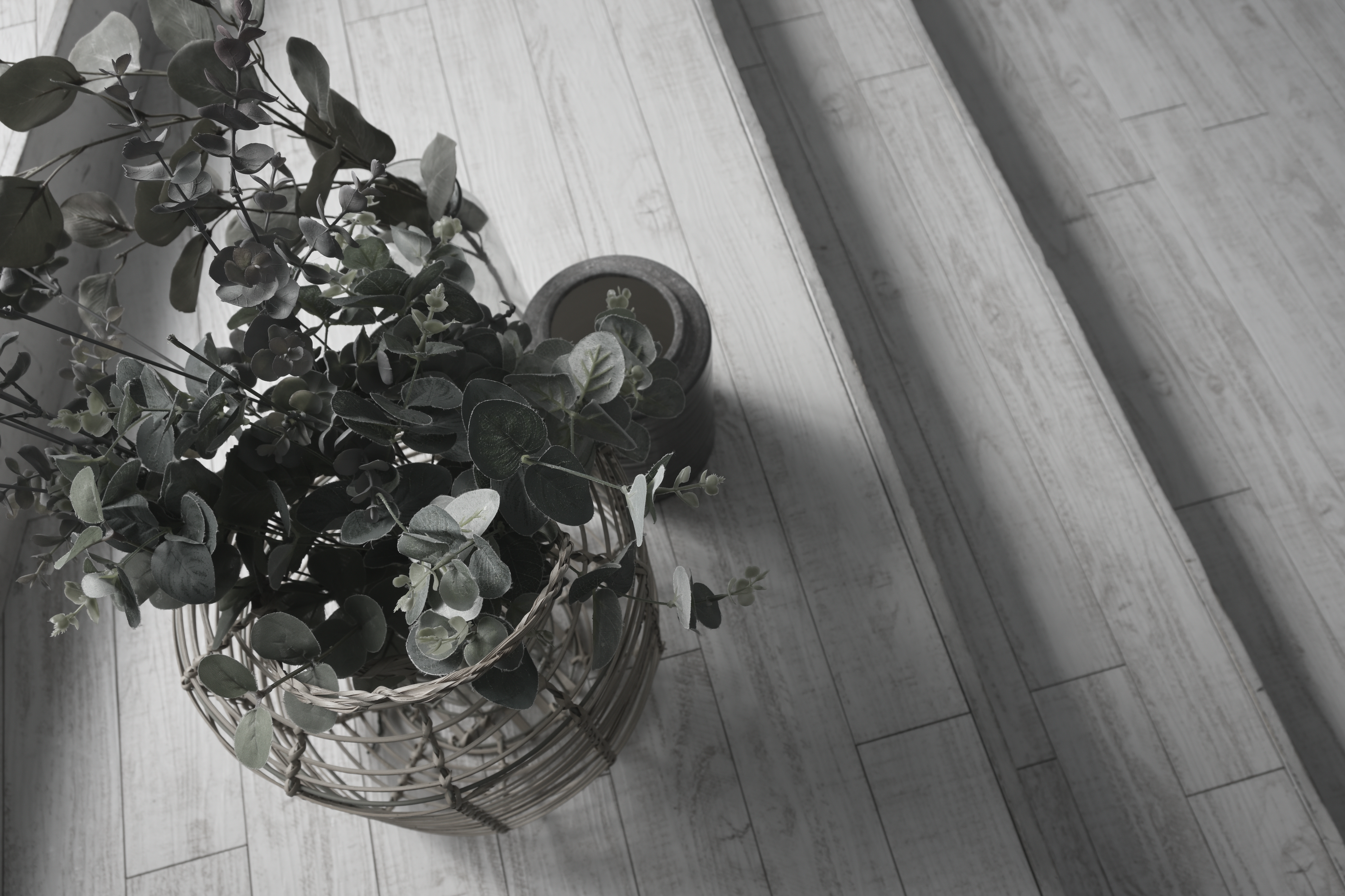 その窓のすぐ下にある造花。造花は生物でないことが無音の世界を作り出す。<br>ニコンZ 50＋NIKKOR Z DX 16-50mm f/3.5-6.3 VR（19.5mm：29mm相当） / マニュアル露出（F5.6・1/160秒・+1.7EV） / ISO 125 / WBオート / CP：サイレンス