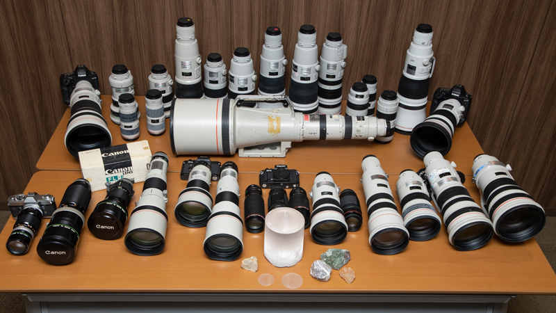 キヤノン所蔵の蛍石採用レンズが大集合。