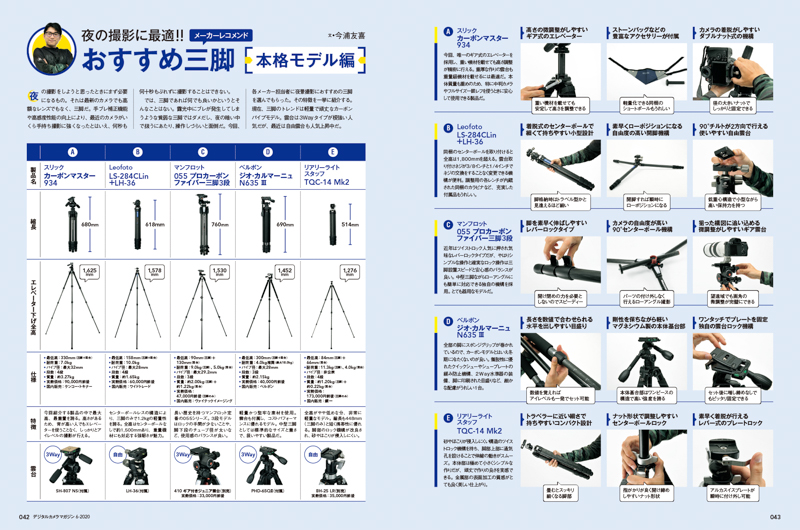 各三脚メーカーのイチオシ製品を詳しく紹介。