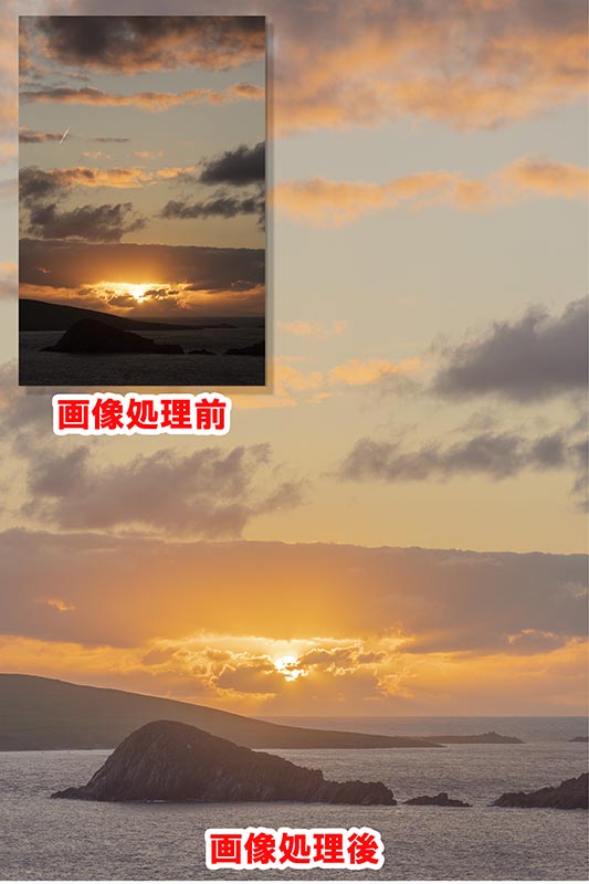 クオリティーの高い作品を見慣れている審査員には、撮影での失敗を誤魔化しても簡単に見破られてしまいます。ハイライトの白飛びを無理矢理なくそうとしたり（左）、シャドウを明るく持ち上げすぎたり（右）など、画像処理による不自然さには特に敏感です。失敗写真は勇気を持ってセレクトから外すことで、その後の撮影で同じミスを繰り返さないようになるでしょう。そのようにしてレベルアップを図ることで、入賞に一歩近づくことができます。