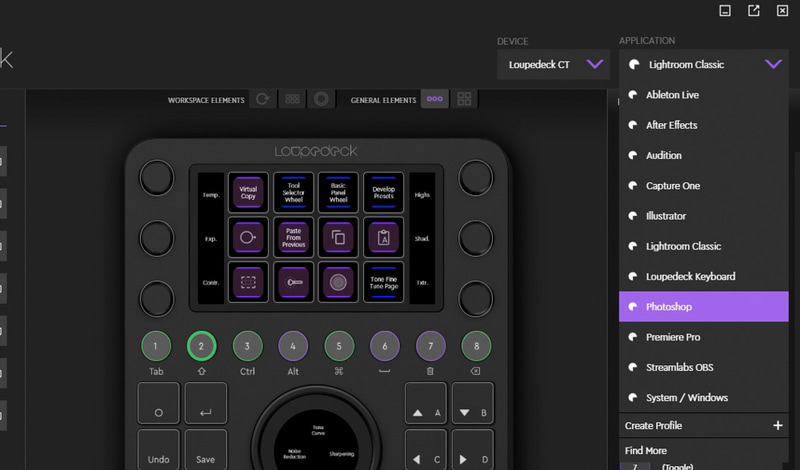 多数のクリエイティブ系アプリに対応してあり、自分でオリジナルのプロファイルを作る事もできる