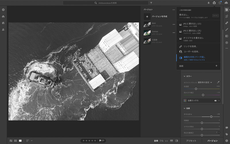 編集履歴の書き出し機能。現時点ではまだベータ版。