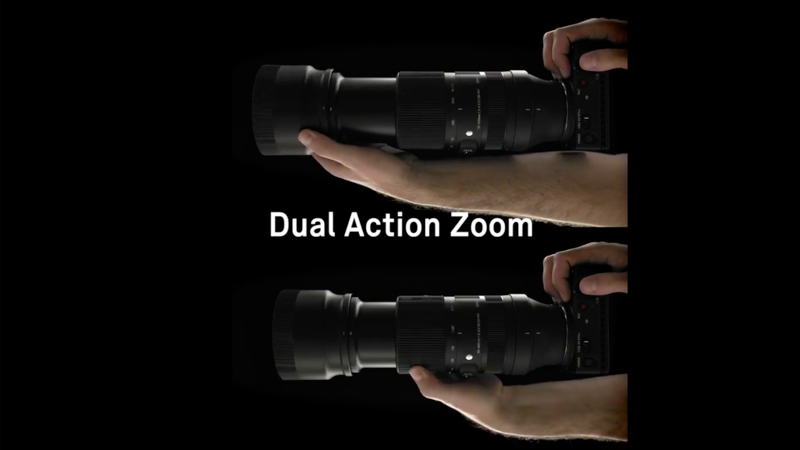 ズーム機構は、回転式、直進式のそれぞれの操作が可能な「デュアルアクションズーム」とし、様々な撮影に対応する仕様とした。
