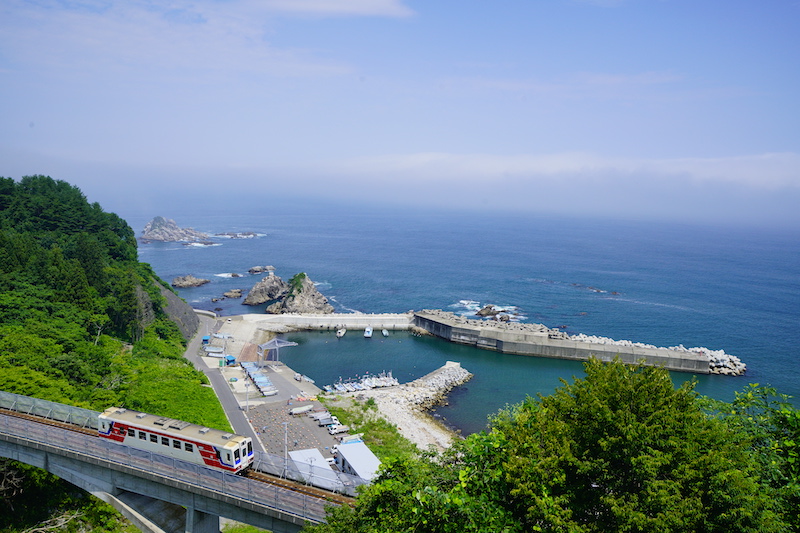 レストラン「うしお」から撮影する大沢橋梁