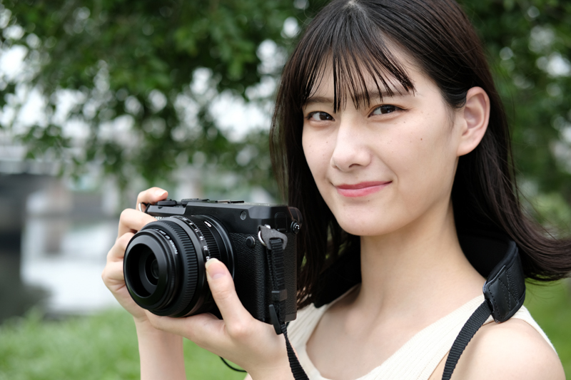 ファームウェアアップデート対象製品のひとつGFX 50R。組み合わせているレンズはGF50mmF3.5 R LM WR。