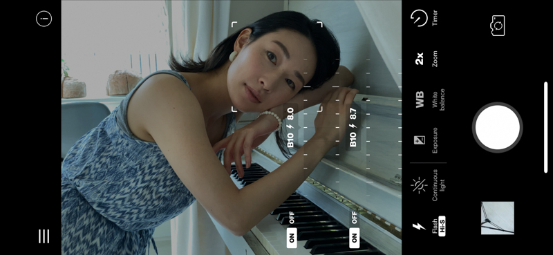 Profotoアプリの画面例。この画面から「Profoto B10」とのシンクロ撮影が可能になる。