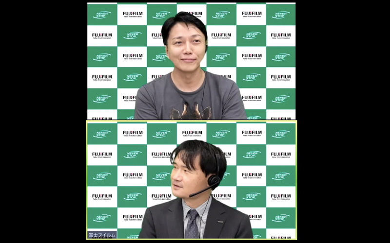 トークセッションの様子。上が高桑正義さん、下が上野隆氏