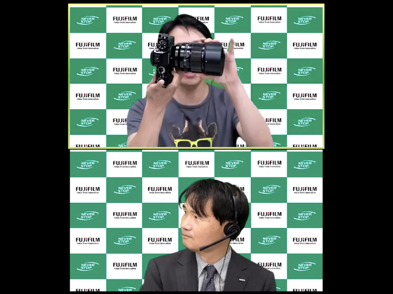 発表会後半におこなわれた高桑正義さん（写真家）と上野隆氏（富士フイルム）によるトークセッションパートより