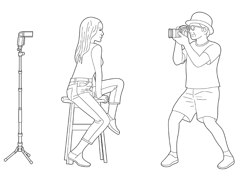 バックライト・スタイル（スタンド本体・グリップハンドル・エクステンダーを接続）