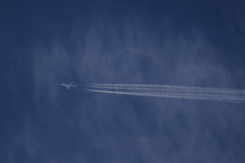 <span class="fnt-85">EOS R5 / RF100-500mm F4.5-7.1 L IS USM / 500mm / 絞り優先AE（1/500秒・F7.1・-2/3EV） / ISO 400</span><br>　<br>小さな機影もロックオンする「EOS R5」のAF性能。ルークさんはタッチ式モニターを利用したタッチ＆ドラッグAFでAFエリアを大まかに動かし、マルチコントローラーで微調整するそうだ（撮影：ルーク・オザワ）