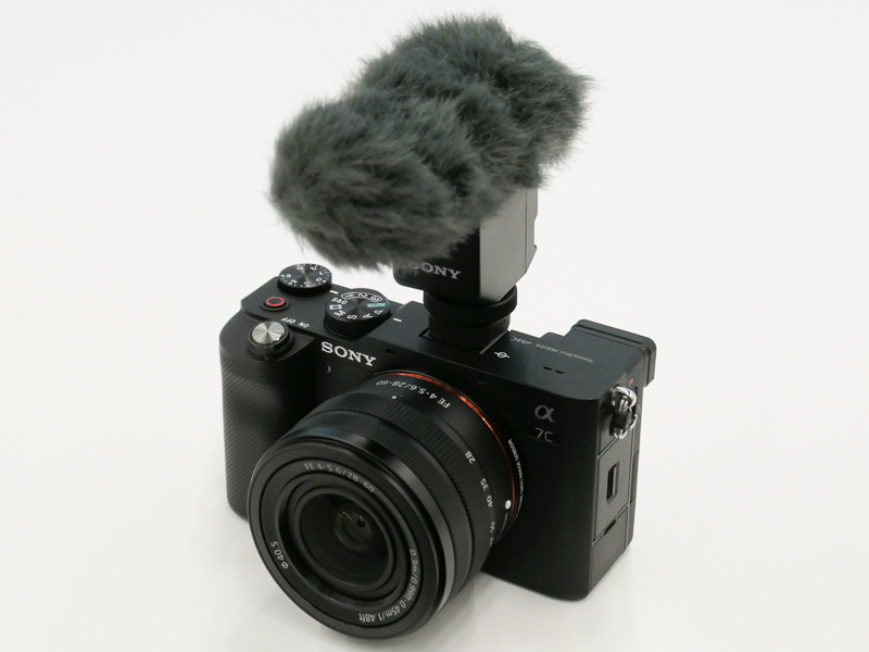 ショットガンマイクロホン「ECM-B1M」装着例