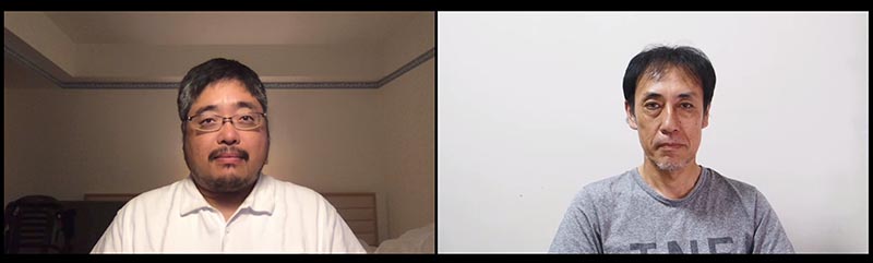 井上浩輝さん（左）、中村利和さん（右）。対談はオンラインで行いました。
