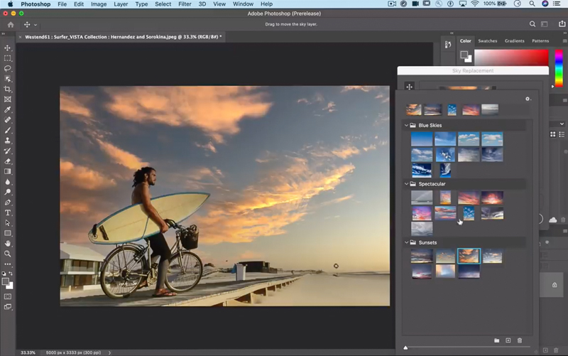 「<a href="https://www.youtube.com/watch?v=K_jWJ7Z-tKI" class="n" target="_blank">Photoshop Sneak Peek: Sky Replacement</a>」より（以下同）