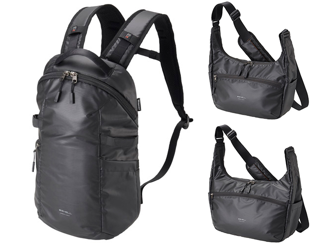 バックパックS（左）、ショルダーM（右上）、ショルダーL（右下）