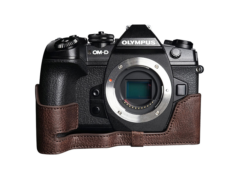 TP Original OLYMPUS E-M1 Mark III用 ボディーハーフケース ダークブラウン