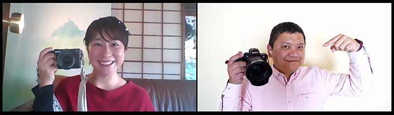 左から山本まりこさん、桃井一至さん。対談はオンラインで行いました。