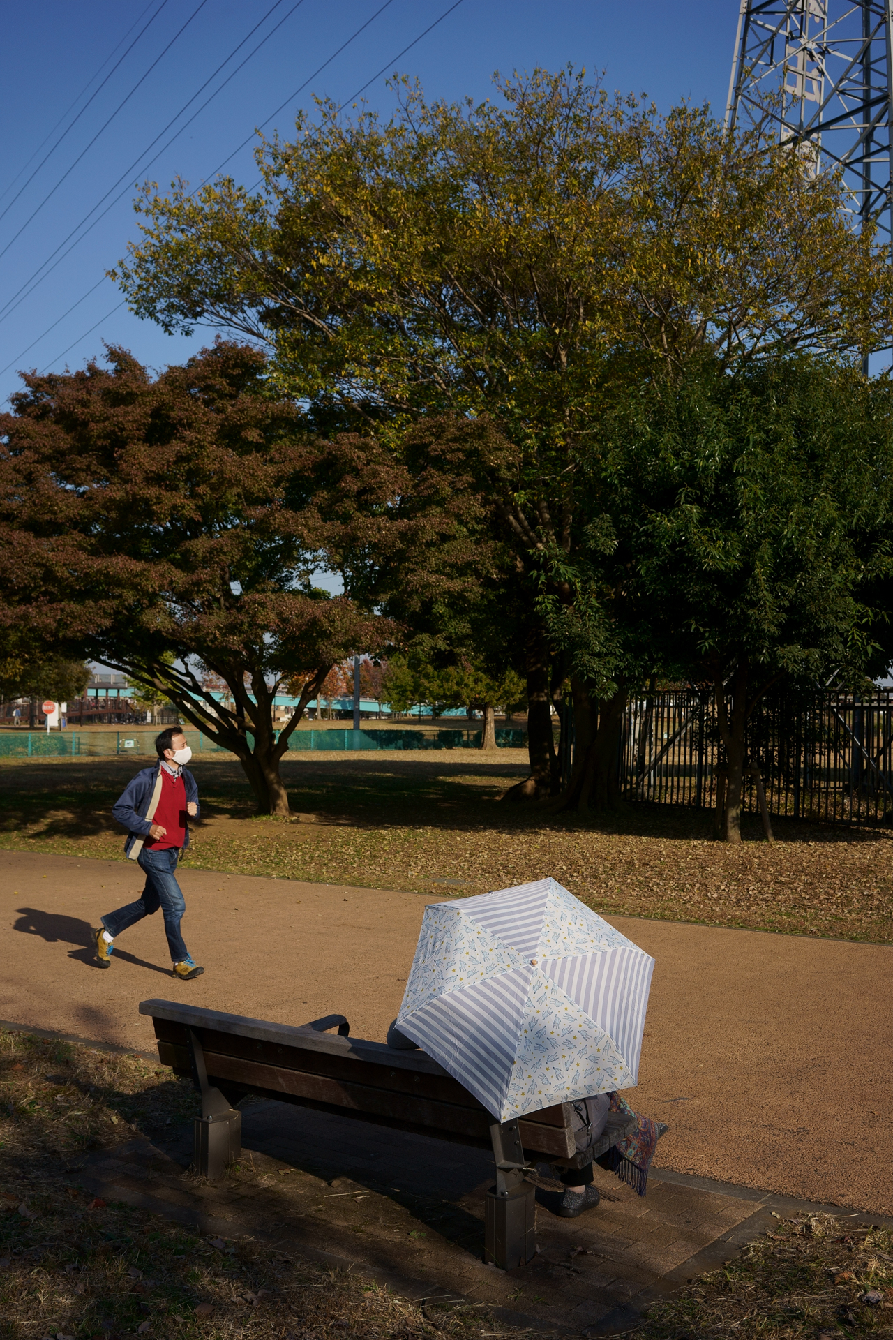 カメラを提げて歩いていて、目の前にちょっとした舞台というかドラマが出現するとすぐにシャッターを切ります。こうした瞬間に躊躇なく撮れるのはコンパクトカメラ感覚に近いですね。<br>α7C　FE 35mm F2.8 ZA（F8・1/1,250秒）ISO 400