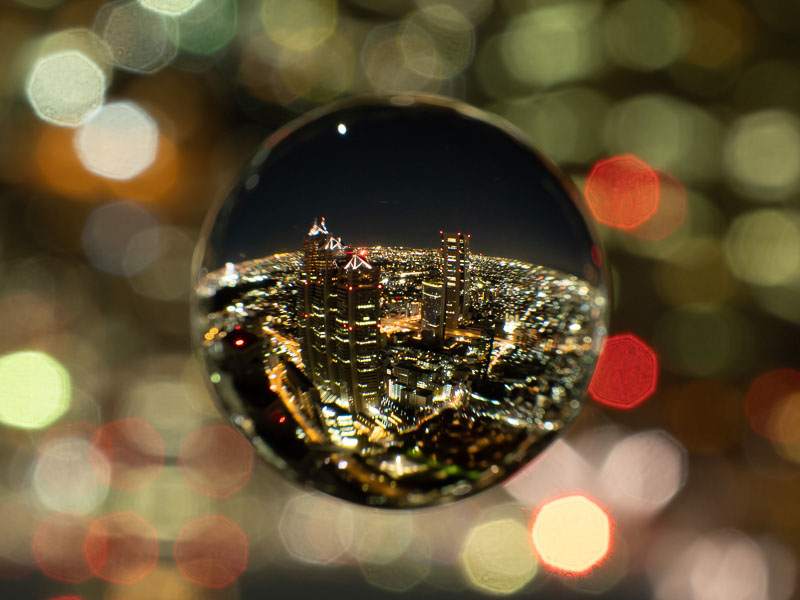 フードを着けて撮影。これも映り込みなしで撮影できた。