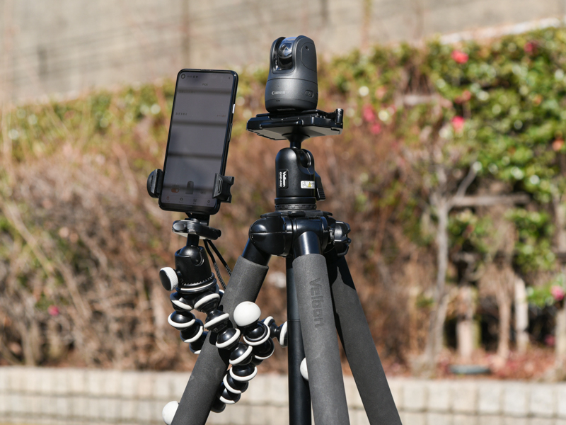 前述の自動追尾性能確認時ではこのようなセッティングで試してみた（Makuakeのセット内容とは異なる製品）