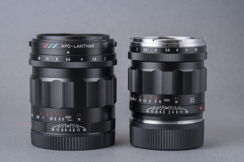 左からEマウント用、VMマウント用