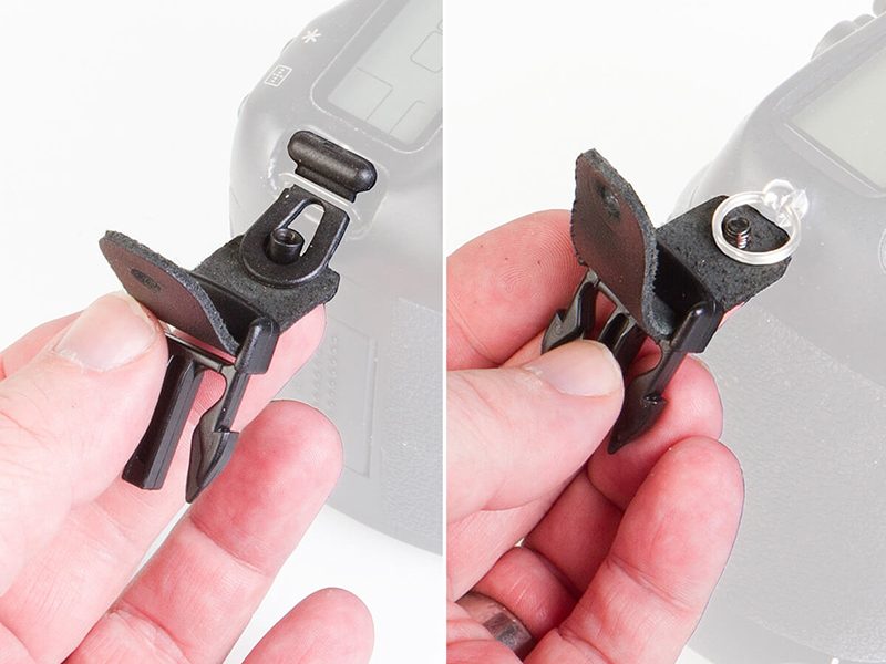 カメラを手にフィットさせて使いたい人や手が小さい人は、製品に付属する別パーツを使用することで調整ができる