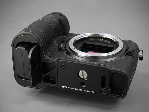 LIM's NK-Z72BK ハーフレザーケース Nikon Z7ii用　ミラー LIM'S Design、「Z 7II」「Z 6II」用のレザーカメラケース - デジカメ
