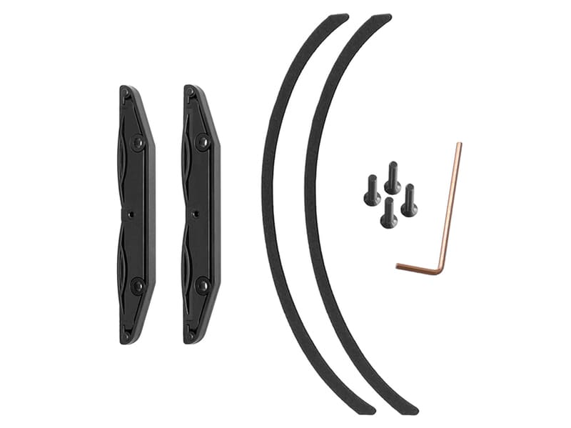 フィルター固定枠2点、外枠遮光用ウレタン2枚、ネジ4本（角型フィルター3枚装着用）、六角レンチ