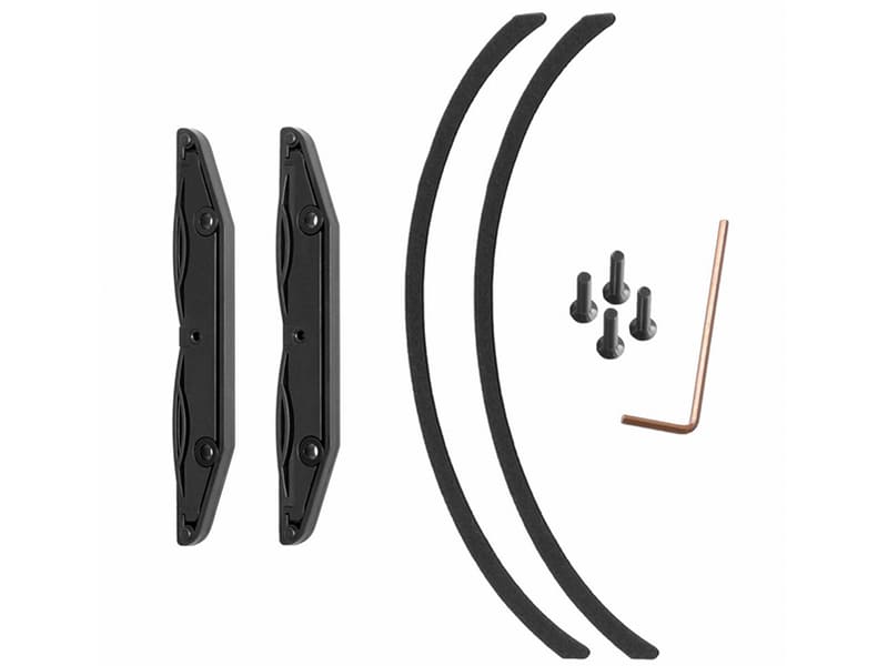 フィルター固定枠2点、外枠遮光用ウレタン2枚、ネジ4本（角型フィルター3枚装着用）、六角レンチ