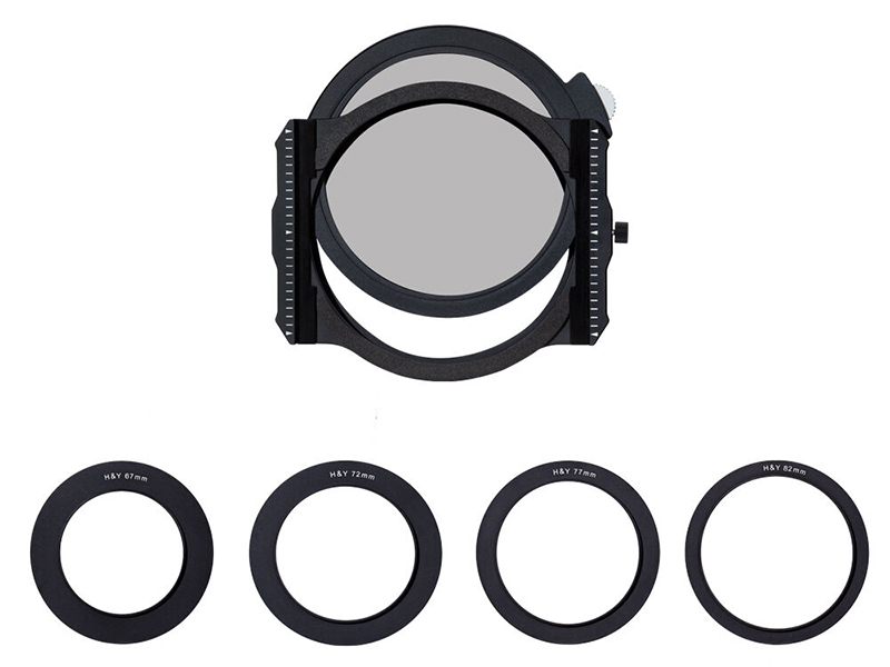 「100mm K-SeriesフィルターホルダーKit」<br>100×150mm幅フィルター用のフィルターホルダー（マグネット式）とドロップインCPLのセット。67/72/77/82mmのアダプターリングが付属している。