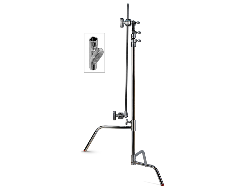 スタンドとアームのセット「ハリウッド40”D/R コンプリート Jバージョン」。スタンドトップにメスダボアダプタ―（取り外し不可）が装着されている。