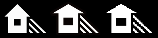 左：CIPA　中央：キヤノン（ベクター）　右：キヤノン（ドット）