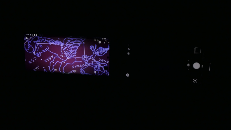 撮影すると、左のAQUOS R6ではここまで明るく写る