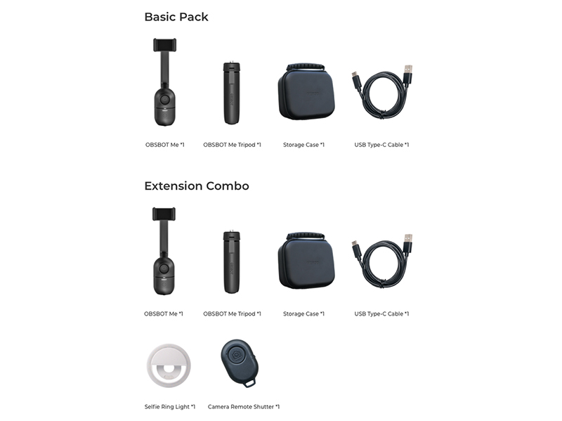 「Basic Pack」（上）、「Extension Combo」（下）