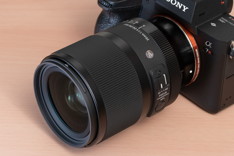 ソニーα7R IVに装着したところ