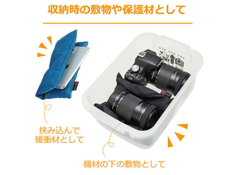 機材の仮置き場や豆袋として使える「カメラ 座・ぶとん 21」。10柄・各