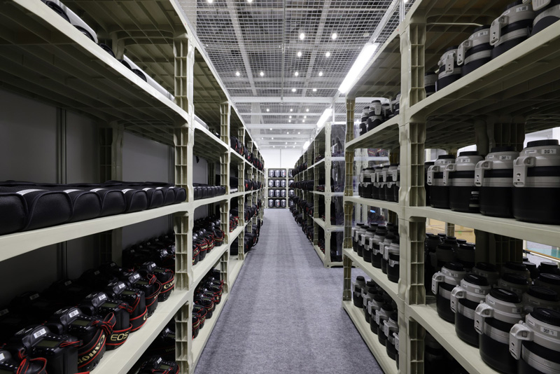 サービスブース内に準備されている撮影機材