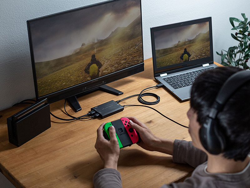 対応するゲーム機器と接続して、ゲームのプレイ画面を取り込むことも可能