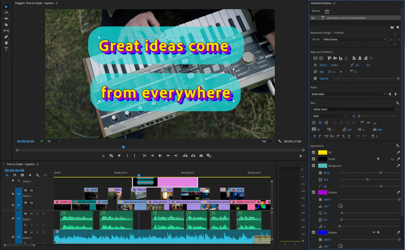 角Rをつけた背景とドロップシャドウをつけた状態