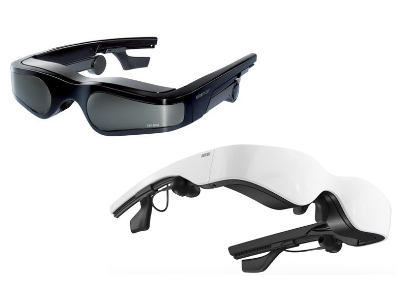 2010年に登場した3D対応ヘッドマウントディスプレイ「シネマイザー」（左）と、2012年の「シネマイザーOLED」（右）